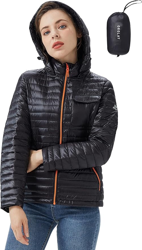 Orolay Women's Light Down Jacket Packable Winter Coat