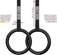 Vista 4 de Nordic Lifting Anillos y correas de gimnasia, resistentes para gimnasia, crossfit y entrenamiento de fitness, el mejor juego olímpico de gimnasio