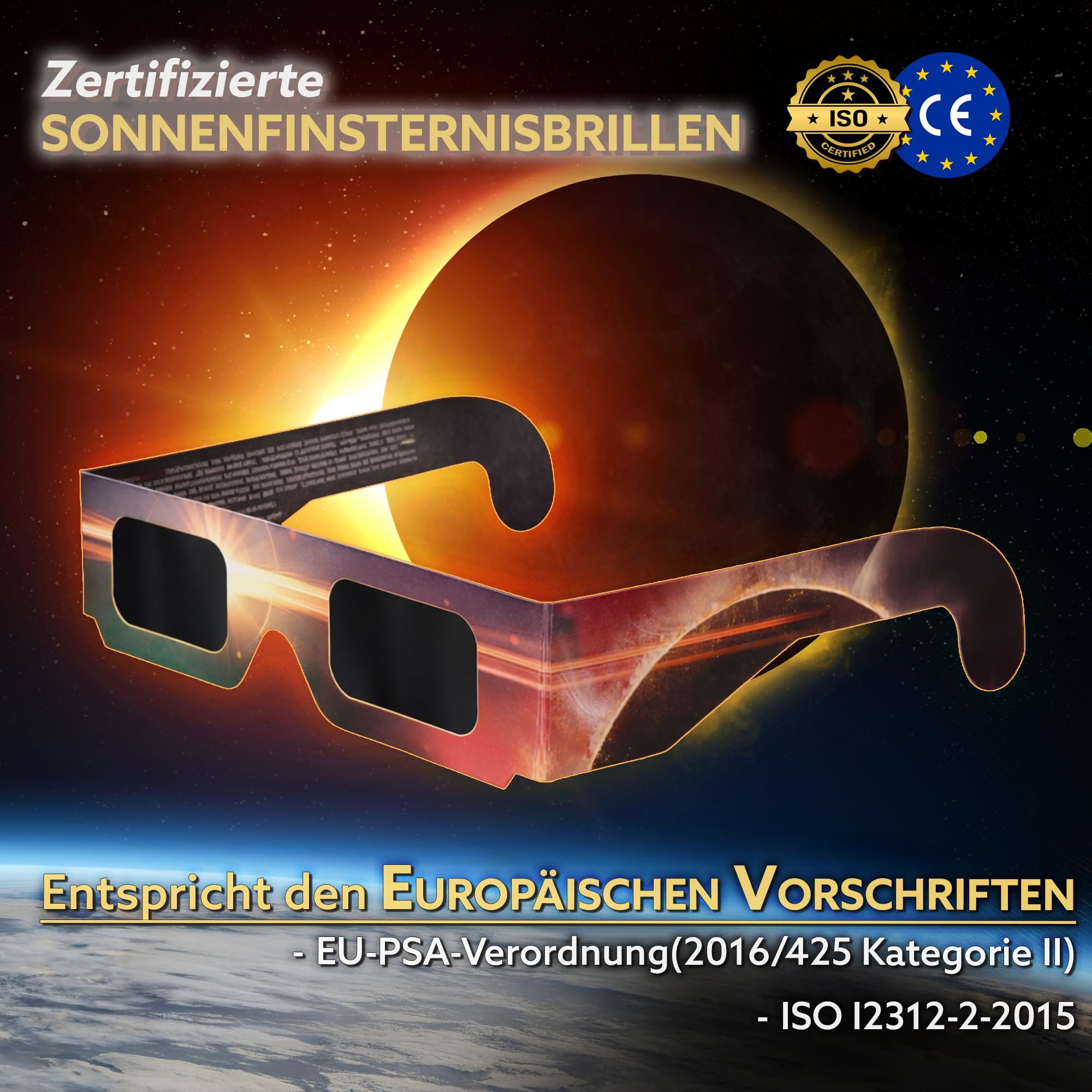 50er-Pack Sonnenfinsternisbrille CE ISO 12312-2