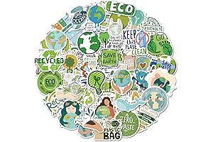 50PCS Cute Save the Earth Vinyl Stickers for Laptop and More