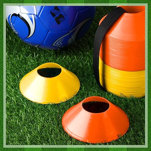 Miniatura 7 de Hanaive 100 mini conos de fútbol para ejercicios deportivos, conos de disco de agilidad de 5 pulgadas con accesorios para entrenamiento de fútbol