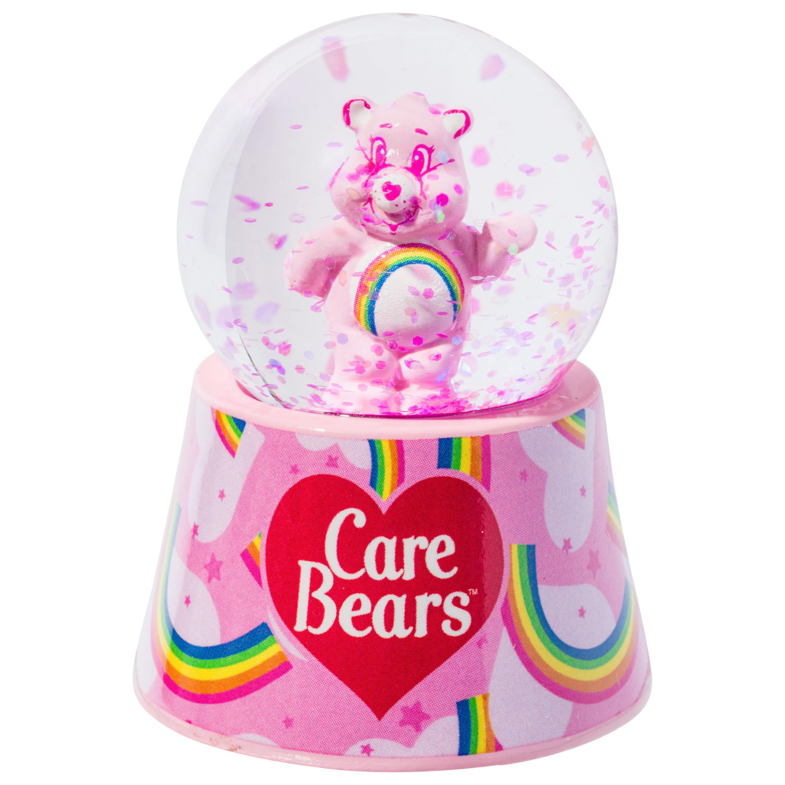 Silver Buffalo Care Bears Mini Light Up Snow Globe│Cheer Bear│3.8 Inches Tall, 45mm (Small)