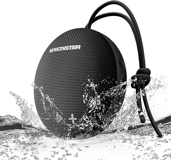 Monster Bluetooth Speaker, IPX8 Shower Speaker Waterproof, Bluetooth 5.4 with Loud HD Sound and Robust Bass, Extra Long Playtime Punchy, for Home, Beaches Portable Wireless Outdoor Speakers