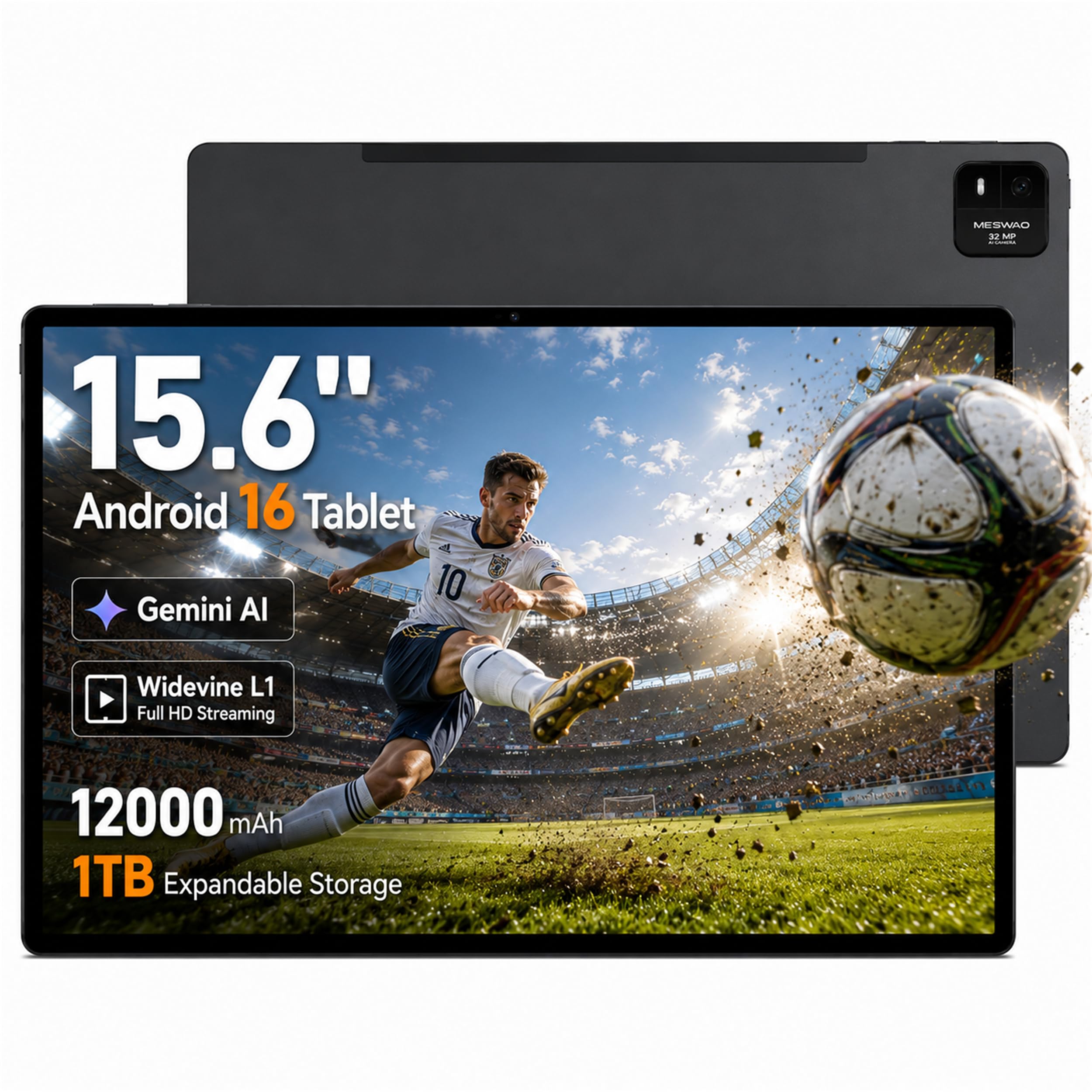 MESWAO 15.6インチタブレット Amazon.com : MESWAO 15.6 Inch Android 16 Tablet, Widevine L1