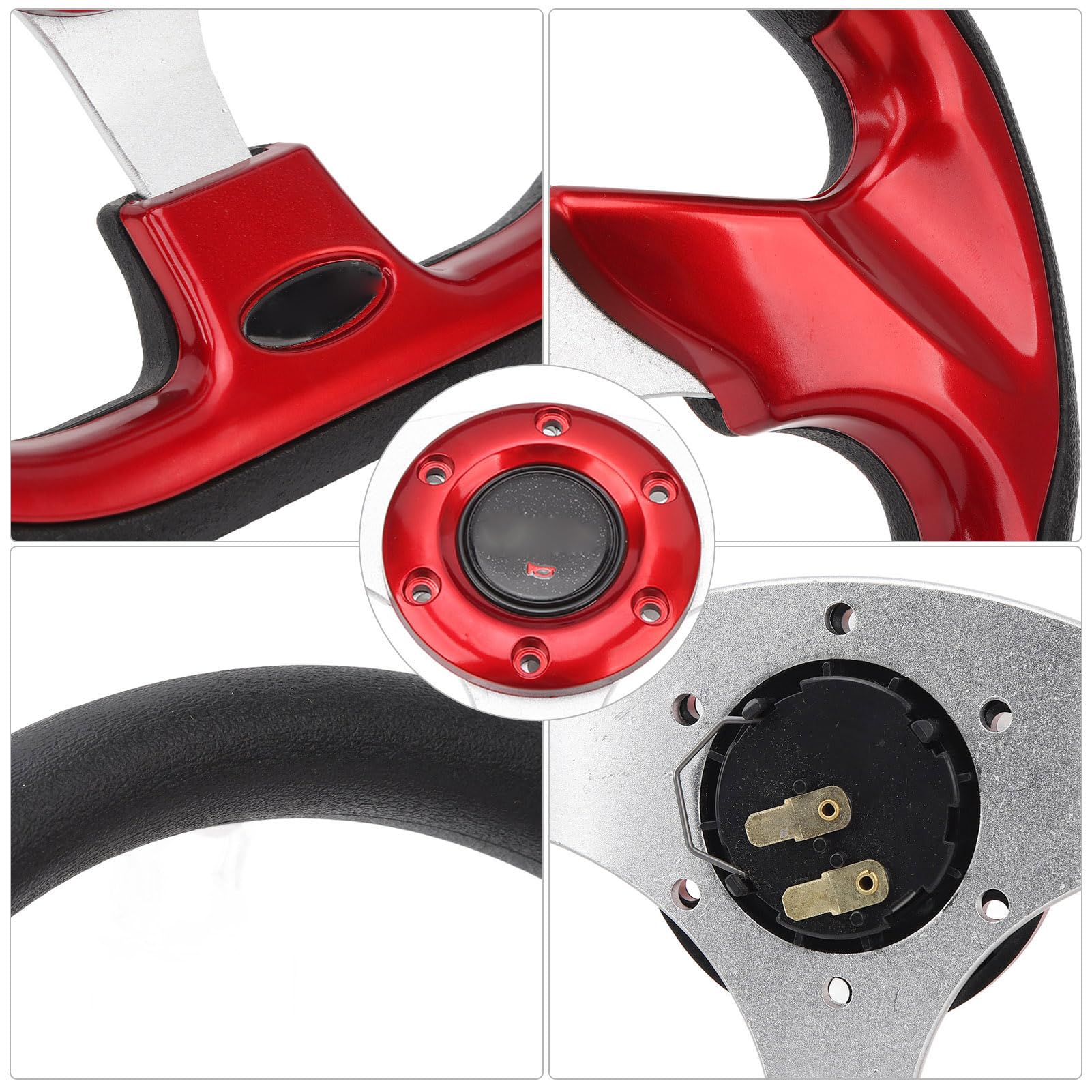 Dioche Remplacement du Volant de Chariot EZ-GO TXT pour EZ-GO TXT et RXV | Design élégant en Cuir PU | Prise Ergonomique et Installation Facile (rouge)