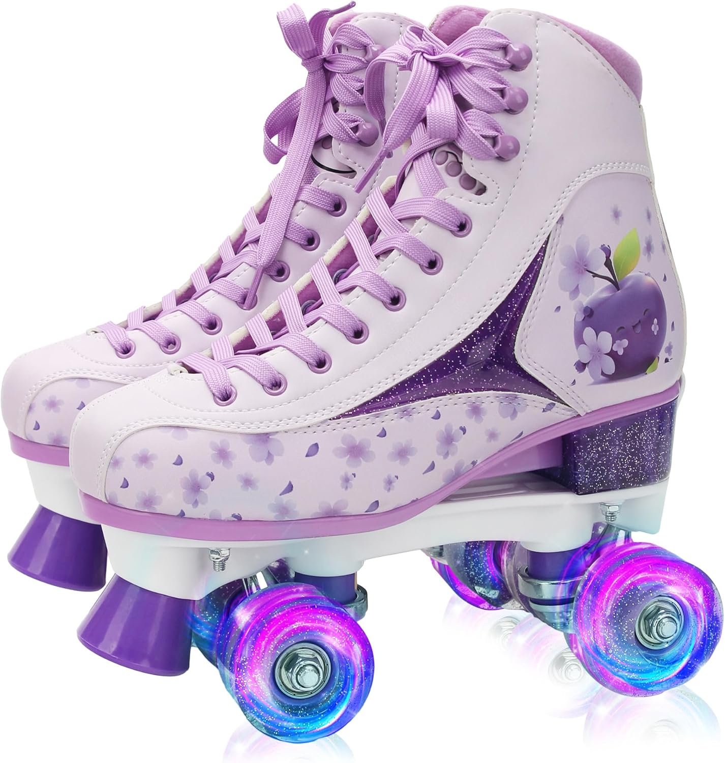 LKD Adjustable Roller Skates for Kids & Teens (Ages 6-18) – Comfortable Quad Skates with Half-Size Dial, Plush Velvet Lining, Anti-Blister Design – Trendy Two-Tone Colors