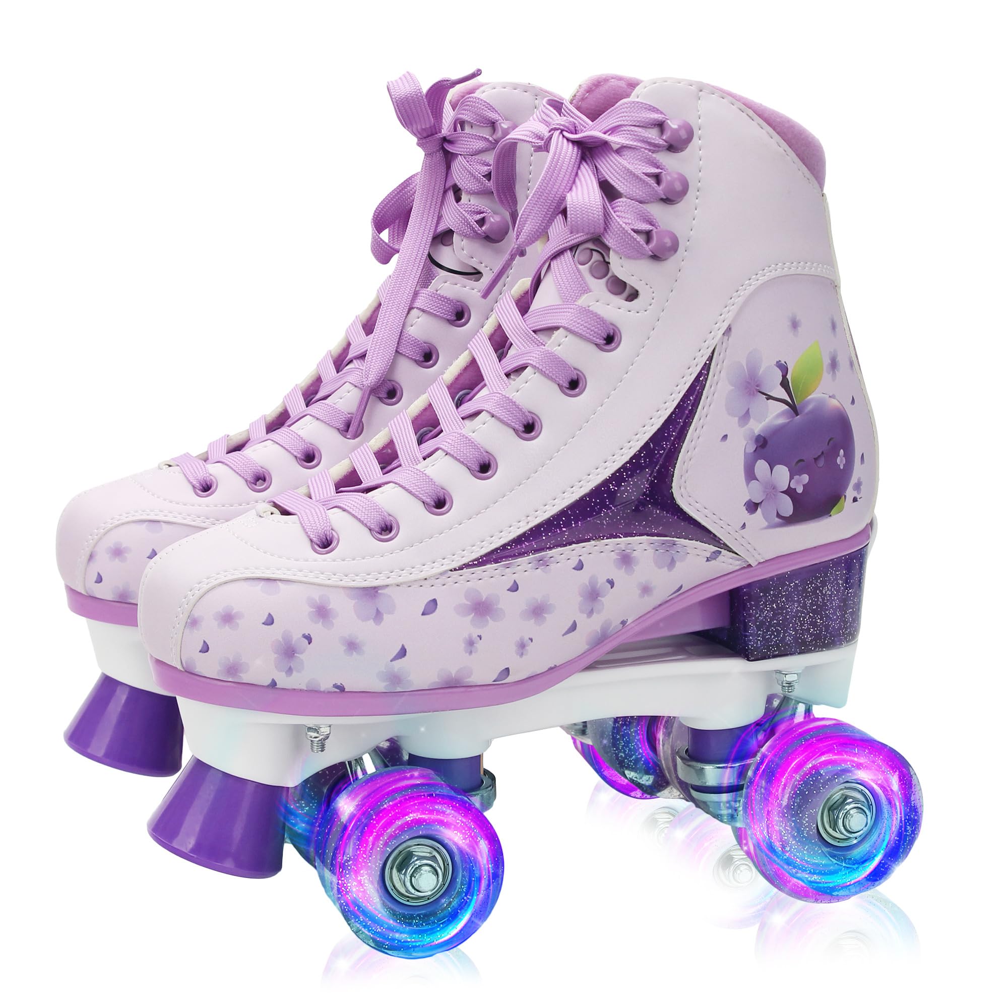 LKD Adjustable Roller Skates for Kids & Teens (Ages 6-18) – Comfortable Quad Skates with Half-Size Dial, Plush Velvet Lining, Anti-Blister Design –
