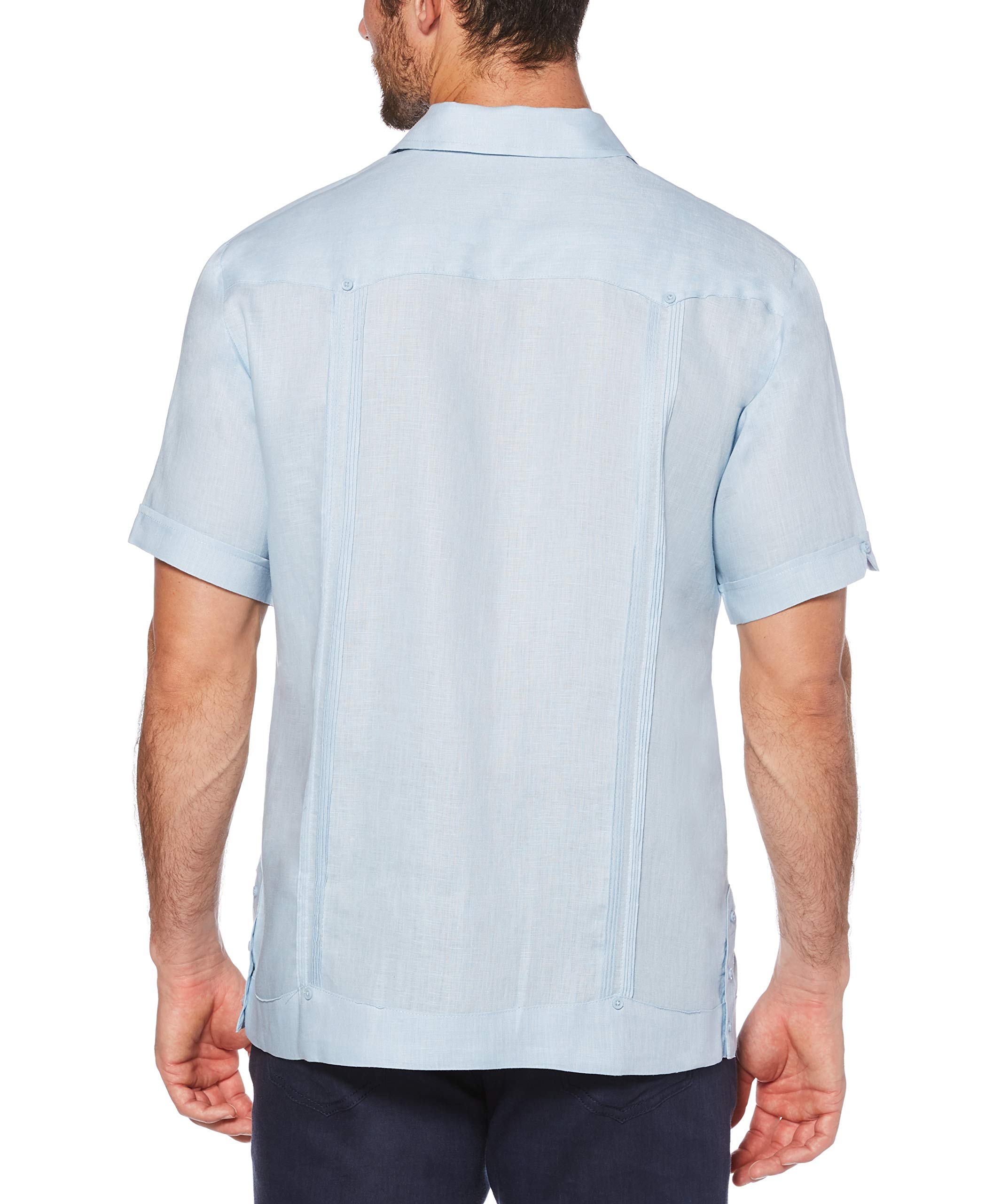 Cubavera Camp Collar Embroidered Guayabera Shirt Camisa Hombre