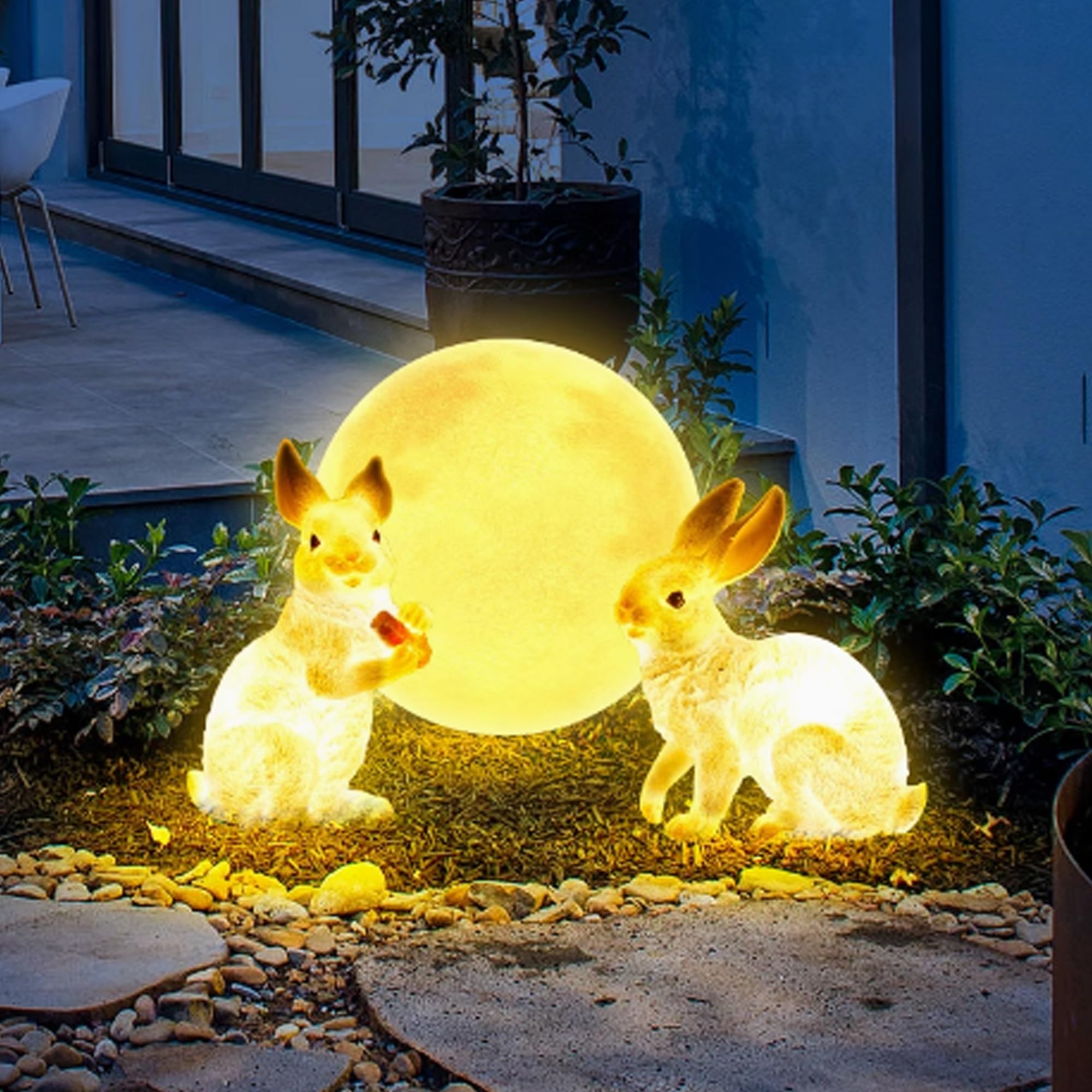 Lampada solare da giardino, Luci solari per esterni a forma di animale, palle luminose da giardino, con luci LED calde, luci decorative per esterni, impermeabili, per portico anteriore, patio, cortile