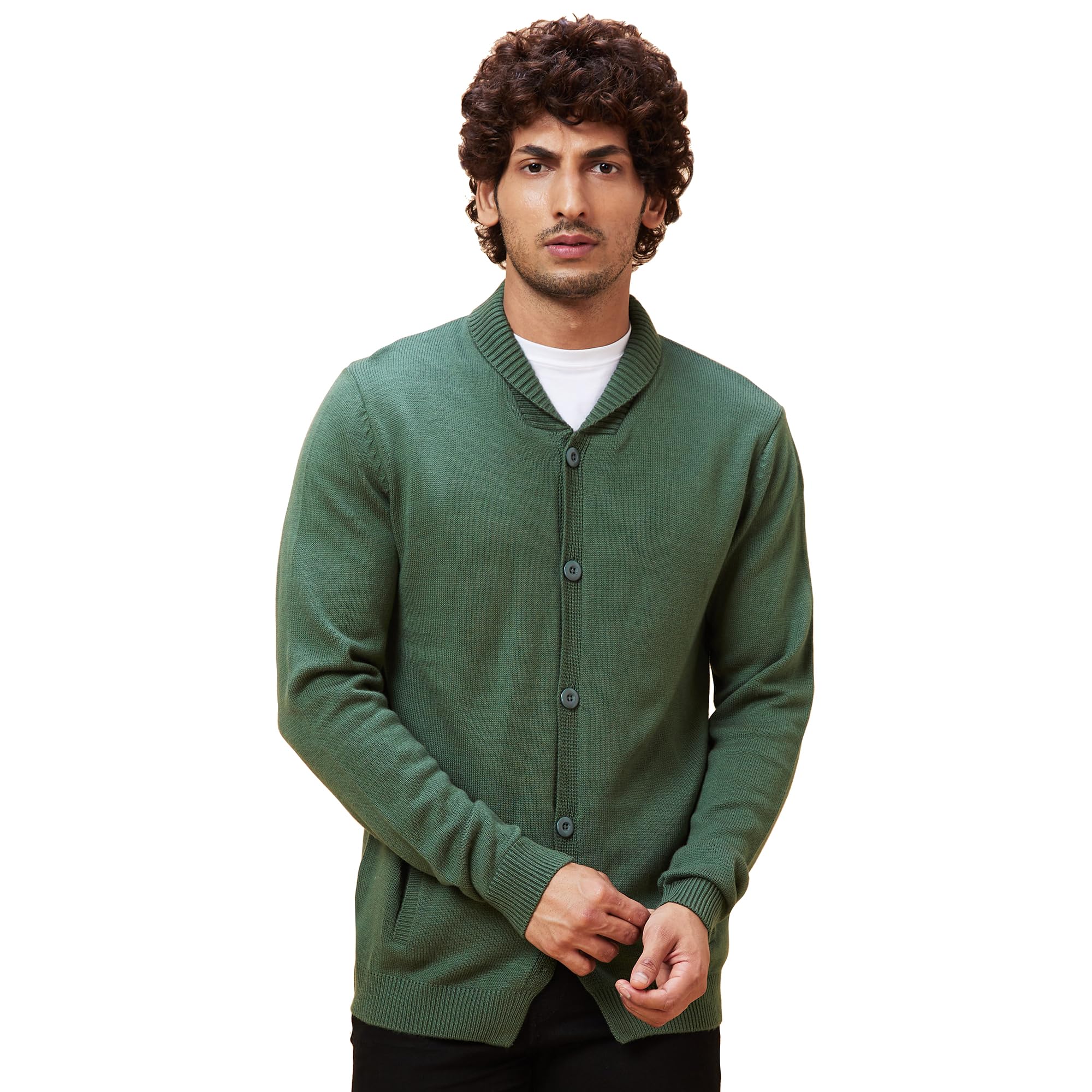 Men Blue Melange Striped Pullover Sweater-image-23