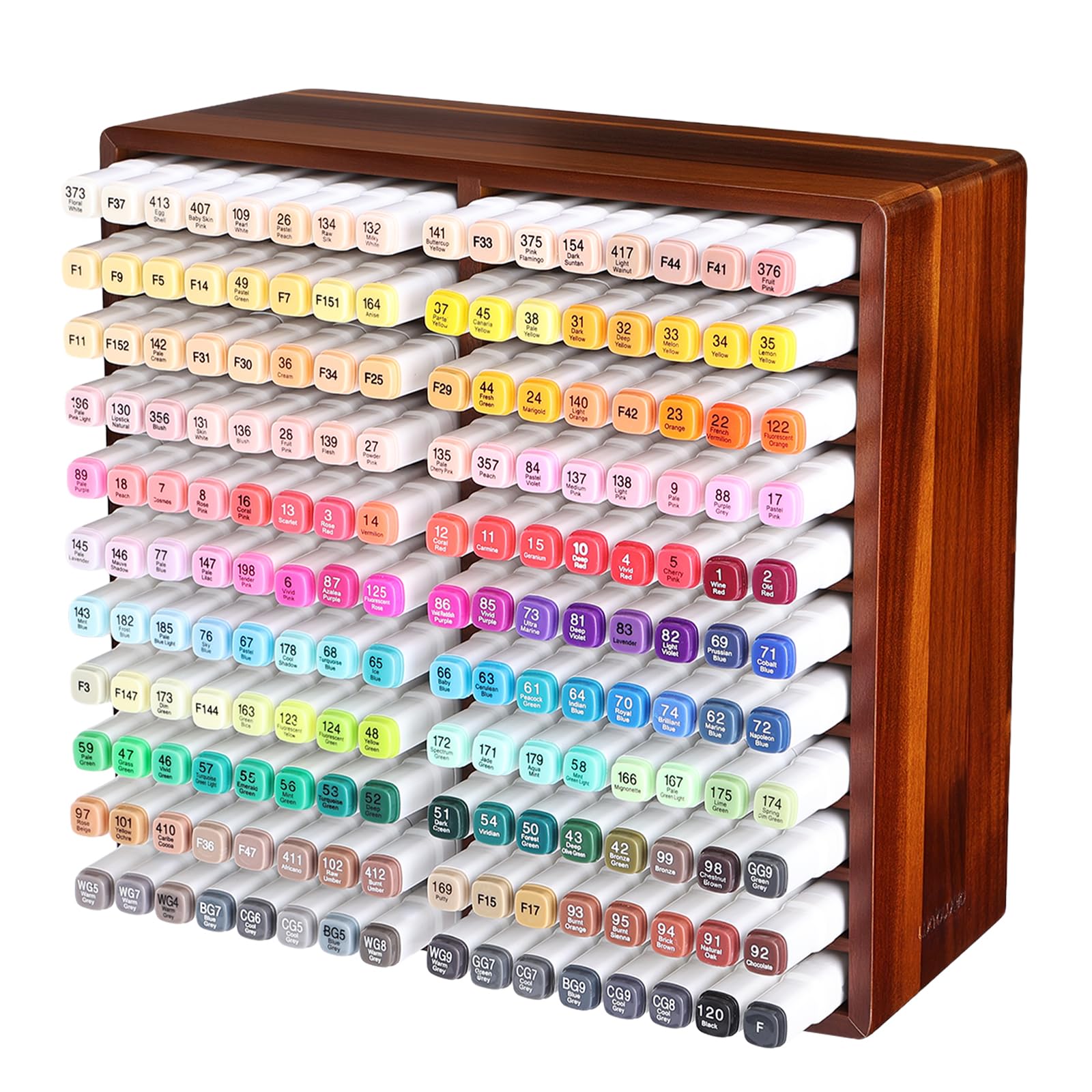 walowalo Marker-Organizer, Für 176/280 Marker, Marker-Halter Aus Bambus, Künstlerbedarf-Bleistift-Aufbewahrungs-Organizer, All-in-One-Marker-Aufbewahrung Stifte Organizer (Haltet 176pcs Marker-Holz)