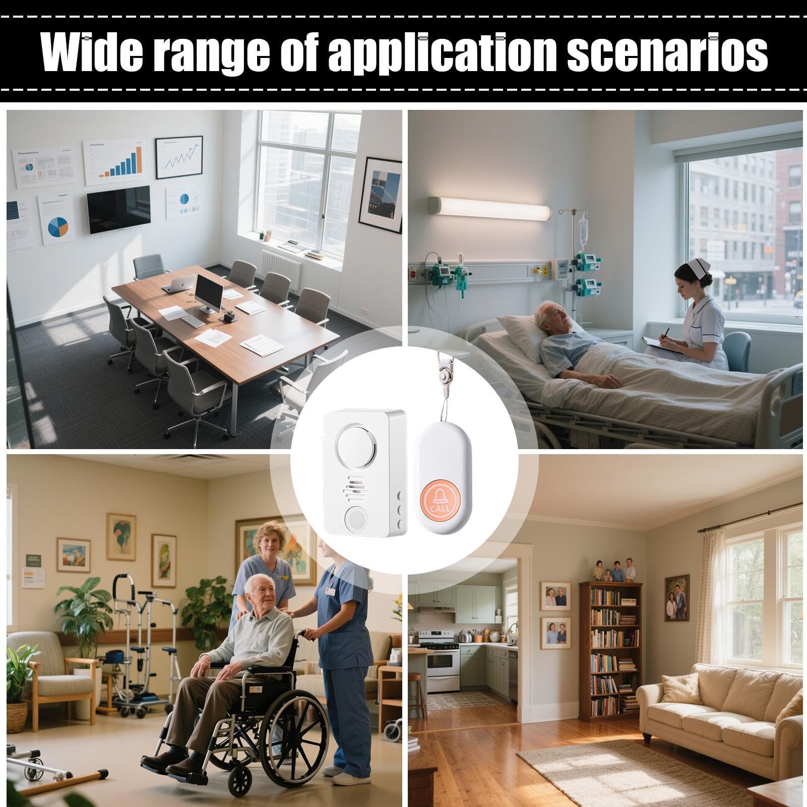 Alarmas con Sensor De Cama para Personas Mayores - Timbre Inalámbrico De Alerta para Residencias | Dispositivo De Llamada De Bajo Consumo para Adultos Mayores Niños Y Pacientes con Enuresis