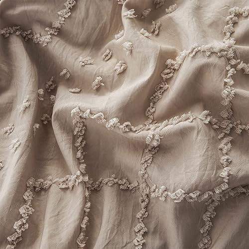 Miniatura 6 de PERFEMET Juego de edredón bohemio tamaño King, juego de cama bohemio con patrón geométrico de 3 piezas, suave, ligero, jacquard para adultos