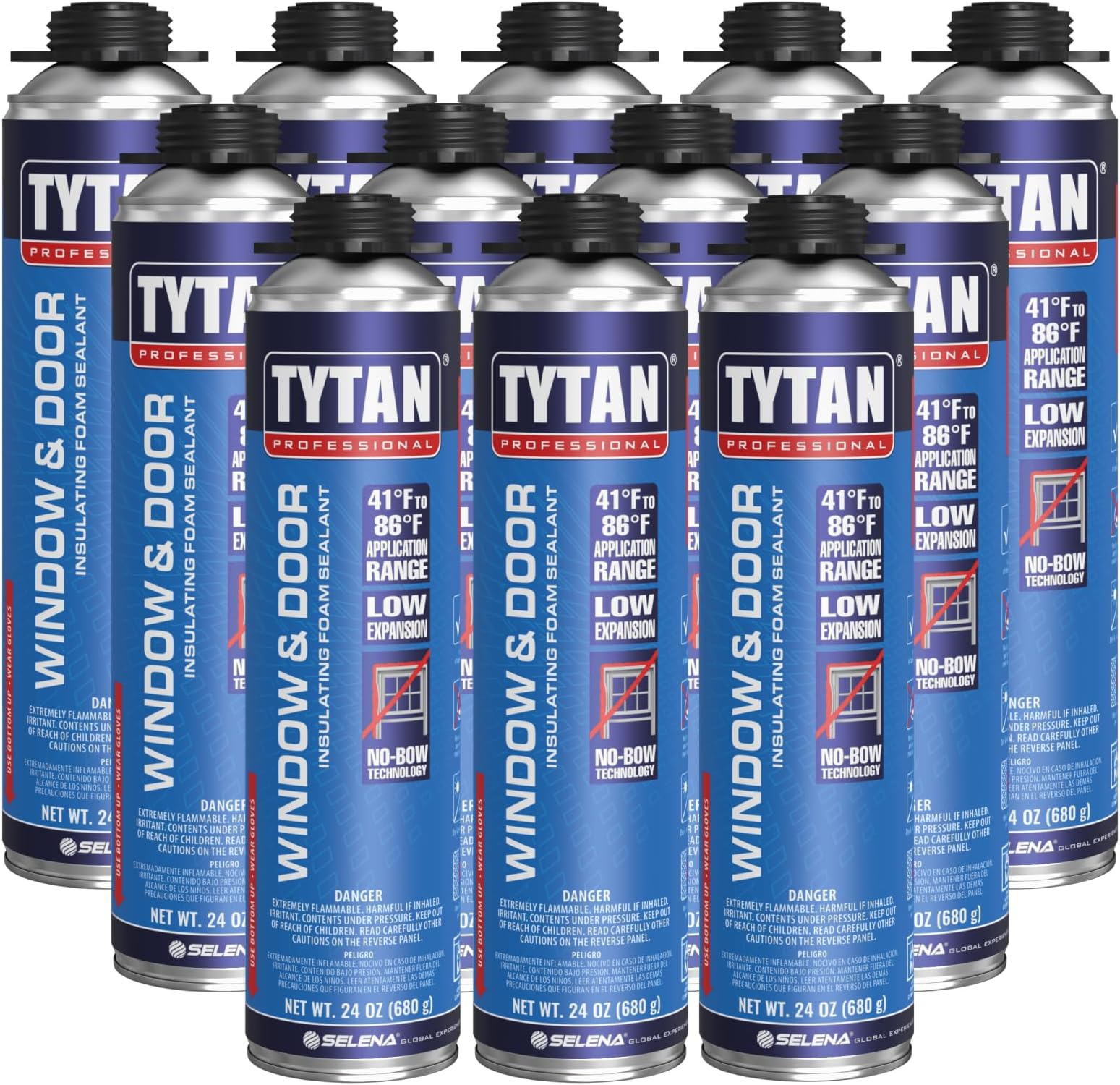 Tytan Professional Window & Door Foam Sealant, High R-Value for Superior Insulation, Water-Resistant, Low Expansion, Eco-Friendly, AAMA & UL Verified (12x24 oz)