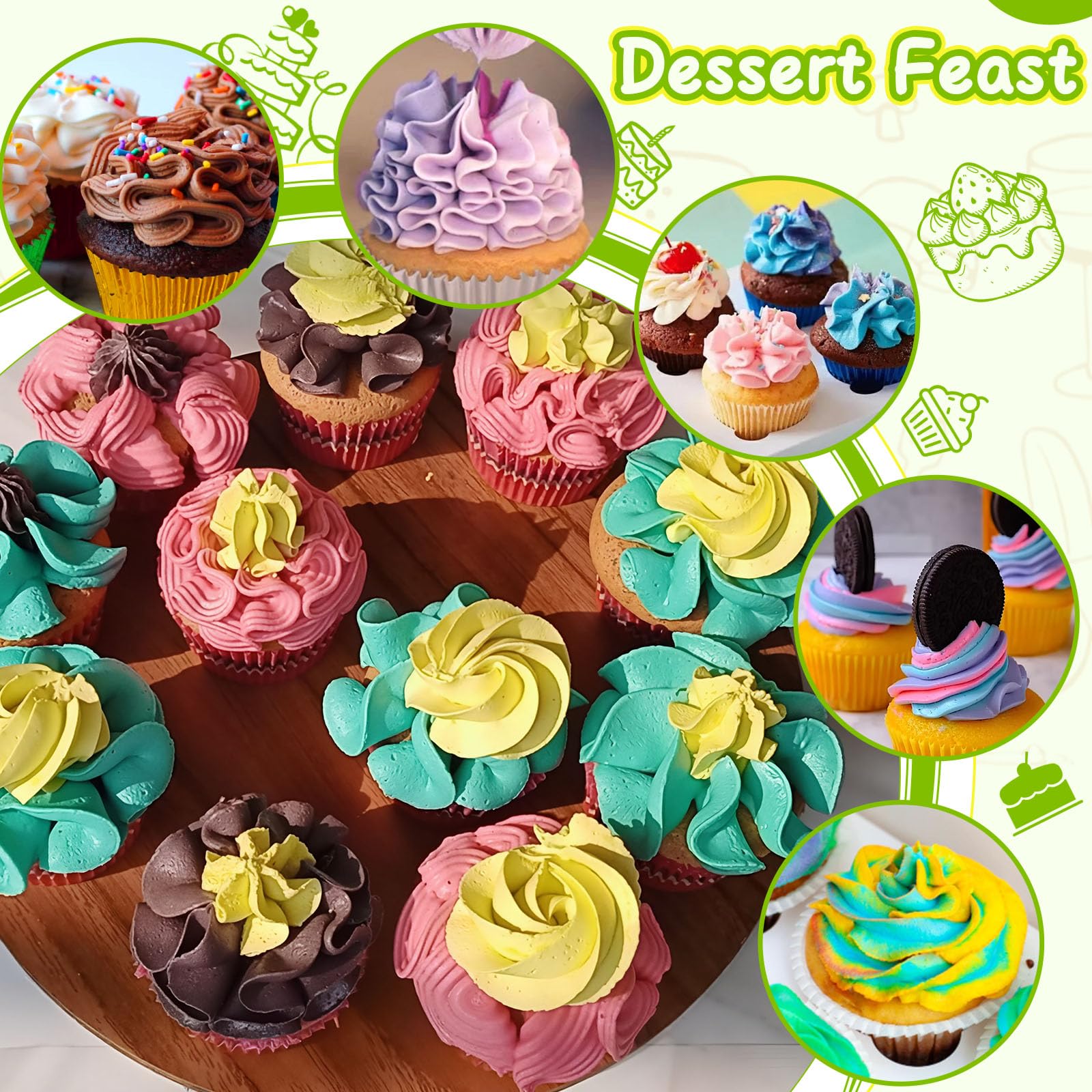 Molde de encaje para pastelería, herramienta de decoración de pasteles de acero inoxidable, crema de mantequilla, crema de mantequilla, pastel de bricolaje, herramientas de pastelería (3 3