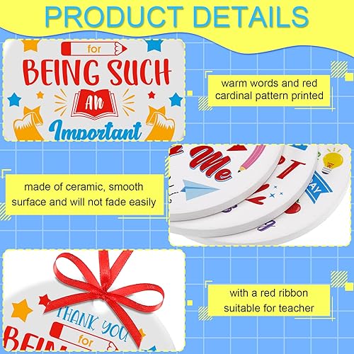 Vista 15 de Eaasty 5 piezas de regalos de agradecimiento para mujeres, profesores, preescolar, guardería, regalos de agradecimiento para profesores, placa