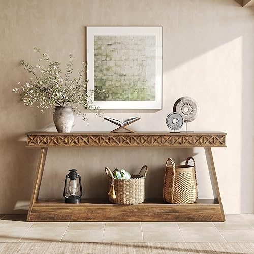 Miniatura 12 de Little Tree Mesa consola de 70.9 pulgadas de largo, mesa de sofá estrecha detrás del sofá, mesa consola de granja para sala de estar, entrada,