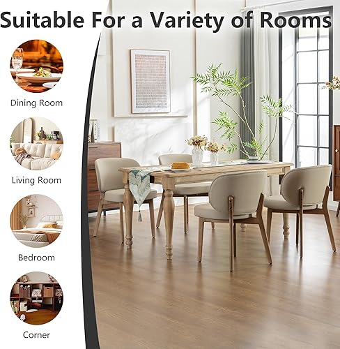 Miniatura 46 de Juego de 6 sillas de comedor YOUNIKE estilo mediados de siglo moderno, silla de cocina con respaldo alto de tela bouclé tapizada, silla sin brazos,