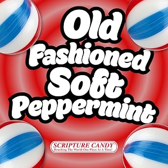Scripture Candy, God & Country Old-Fashioned Red, White & Blue Soft Mint, 50 Pieces