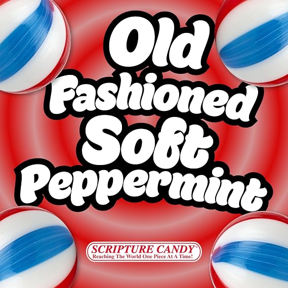 Scripture Candy, God & Country Old-Fashioned Red, White & Blue Soft Mint, 50 Pieces