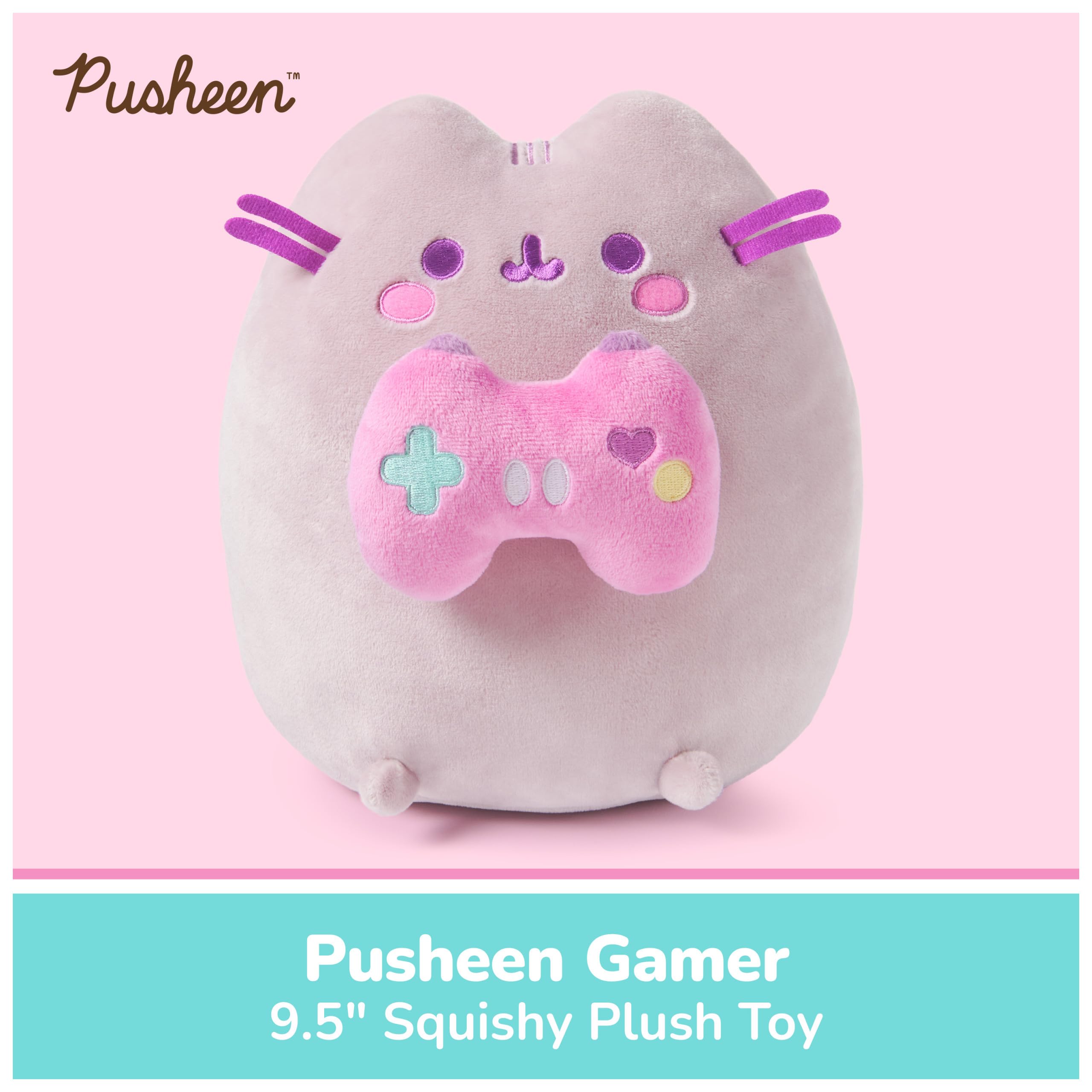 GUND Pusheen Pluszowa zabawka dla graczy, kolekcjonerska, pluszowa zabawka dla graczy, dekoracja dla graczy, pluszowa zabawka od 8 lat, szara, 24,1 cm