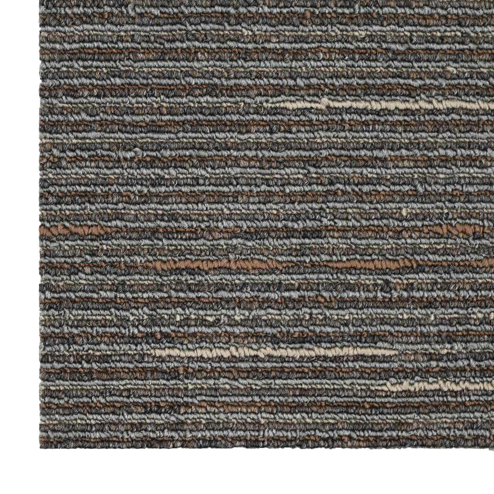 Teppichfliese Gestreift DunkelBrown 50 x 50 cm 20 Stk.