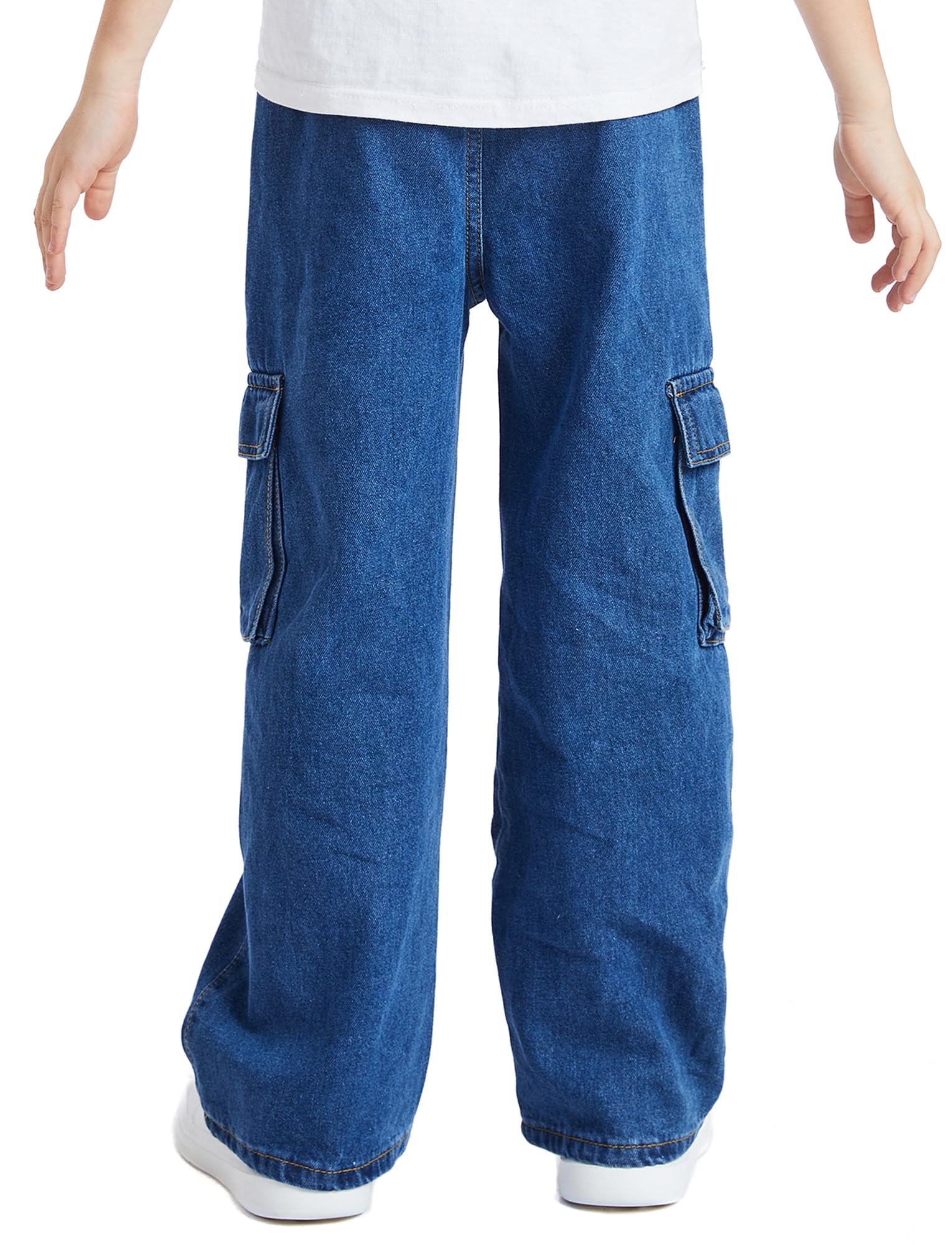 SEAUR Jeans Baggy Niños Pantalones Cargo de Denim con Cintura Elástica Hip Hop Y2K Streetwear
