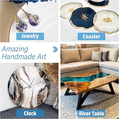 Miniatura 7 de Suzzam Resina epoxi  Kit de resina epoxi transparente de 68 onzas, alto brillo y resistente a los rayos UV, sin burbujas y antiamarilleamiento para