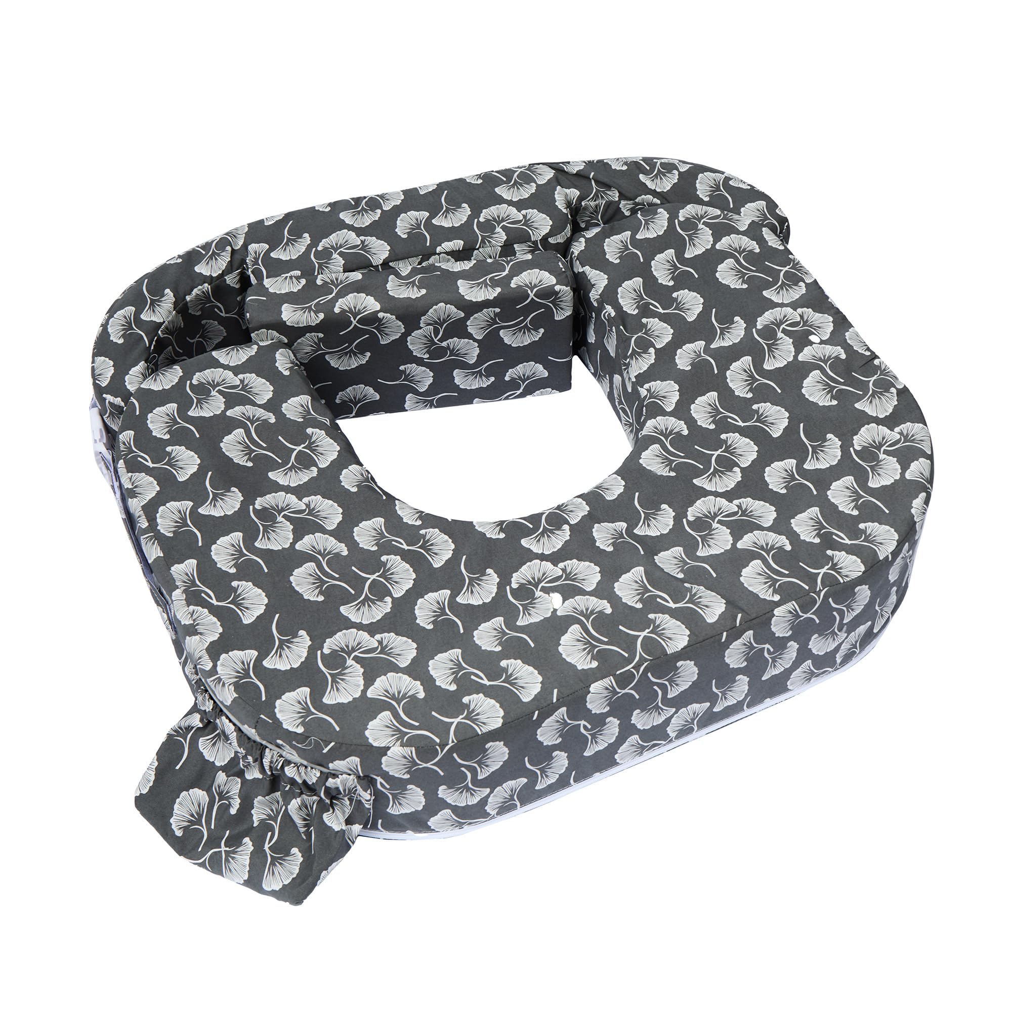 Photo 1 of My Brest Friend Twin Nursing Pillow - Enhanced Comfort with Slipcover - Ergonomic Breastfeeding Pillow for Ultimate Support - Adjustable Nursing Pillow with Handy Side Pocket, Grey/Wht Flwg Fans