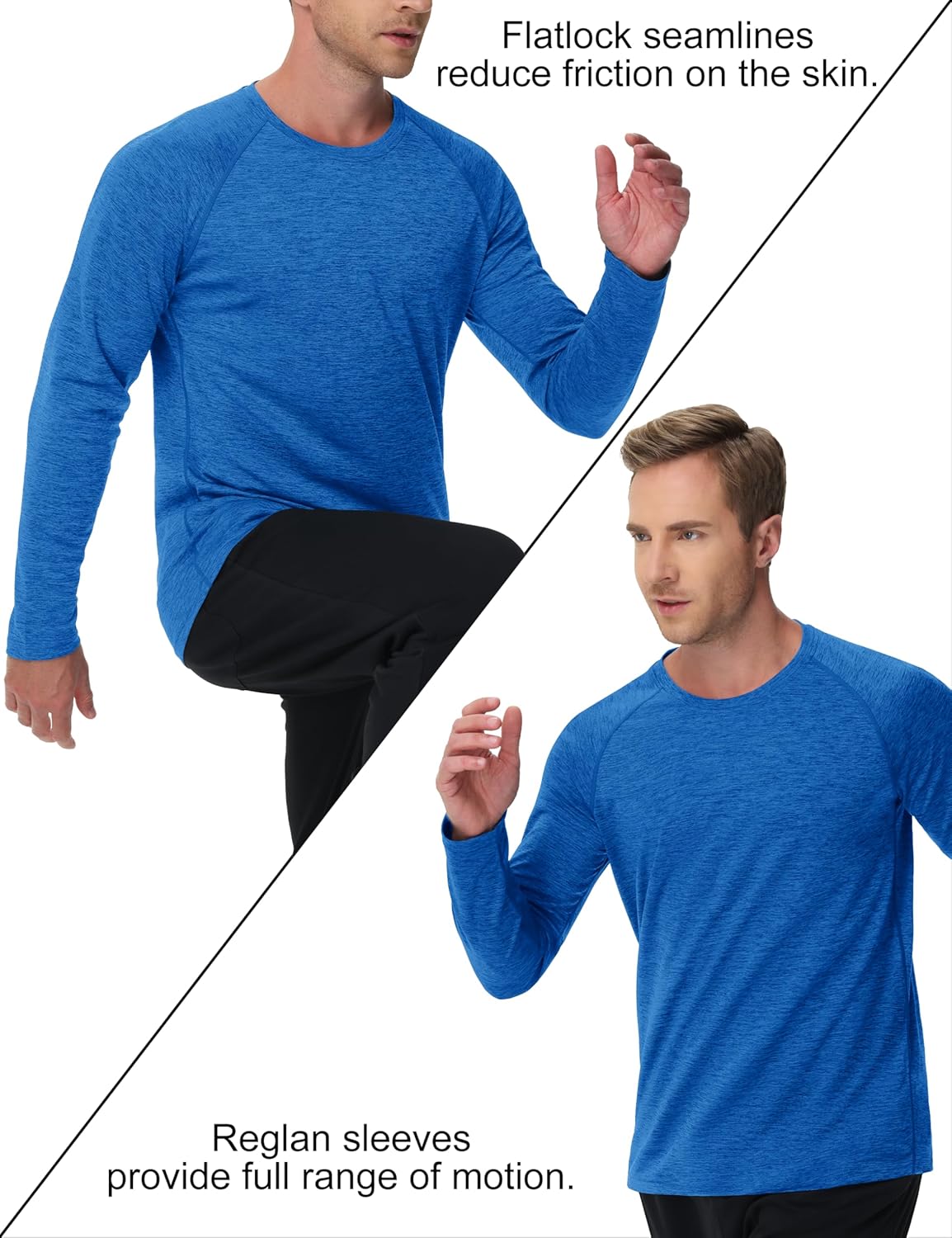 MAGCOMSEN Men's Long Sleeve Shirts UPF 50+ Sun Protection Dry Fit Shirts Athletic Fishing Hiking Workout Rash Guard - Image 2