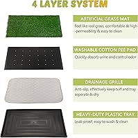 Vista 44 de Almohadilla de césped para perros con bandeja, 25 x 20 pulgadas, almohadilla de césped artificial para entrenamiento de cachorros, inodoro portátil