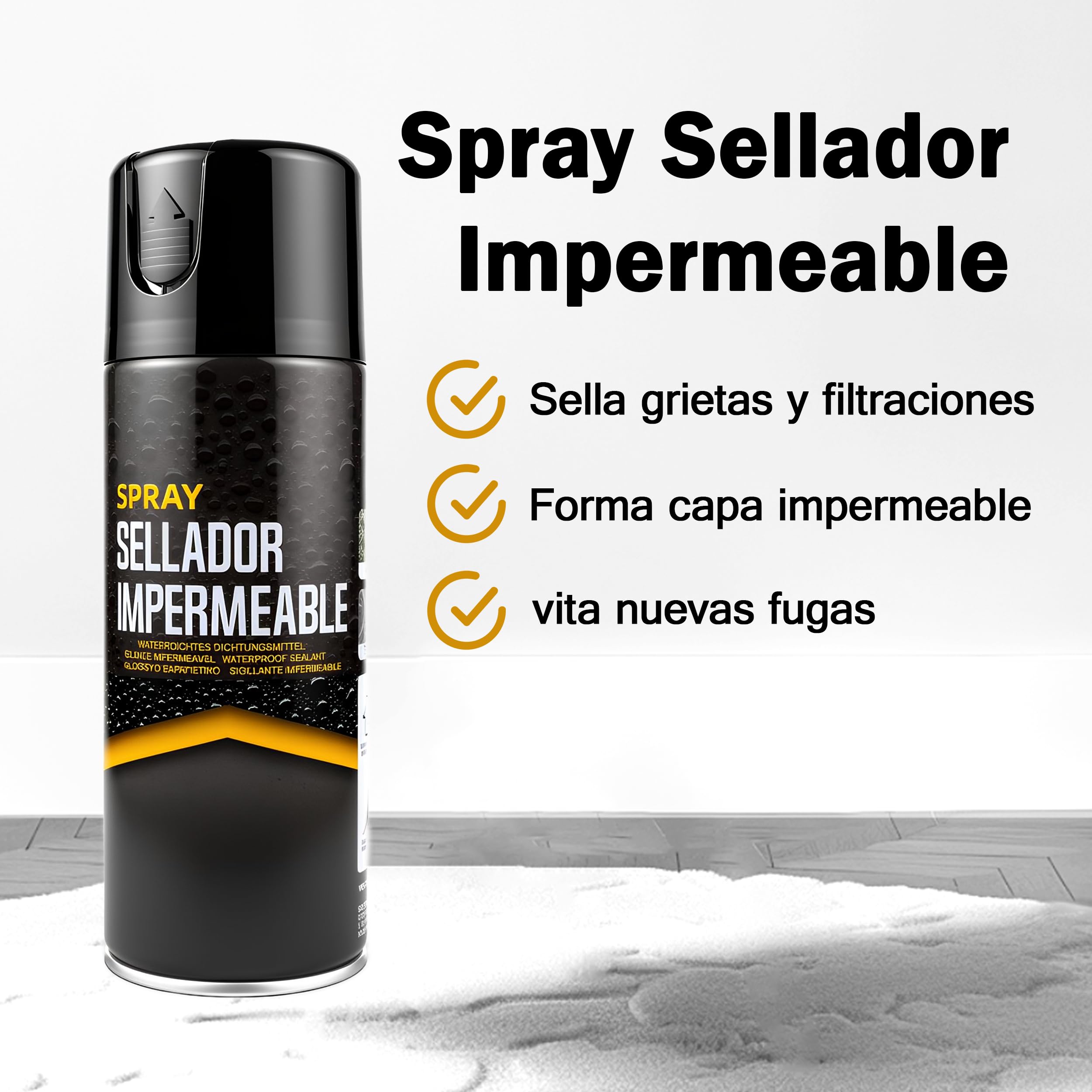 Etrexonline Spray Sellador Impermeable Blanco 400 ml, para Grietas y Fugas, Secado Rápido, Alta Adherencia, para Metal, Madera, PVC y Cemento, Uso Interior y Exterior, 4 x 400 ml