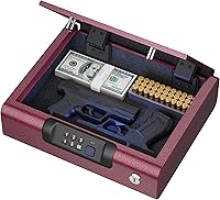 Vista 11 de Caja fuerte para pistolas, caja fuerte biométrica para pistolas de 3 formas de desbloqueo con identificación de huellas dactilares, PIN digital