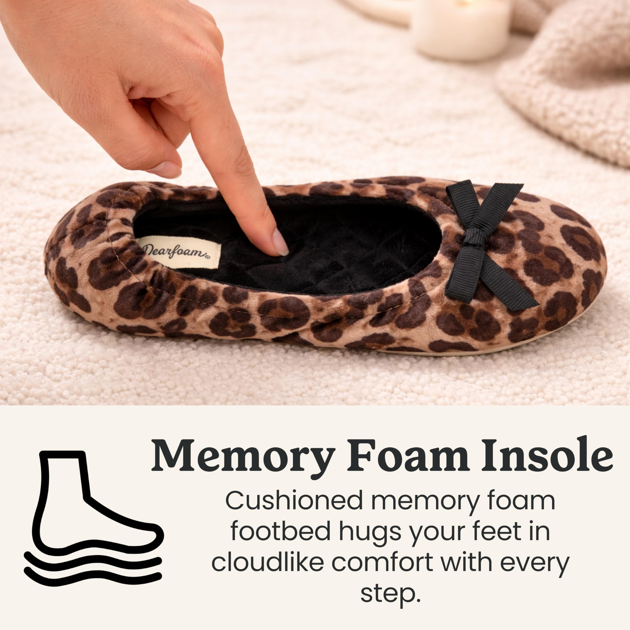 Dearfoams Kobiety Layla Ballerina With Suede OutsoleKapcie