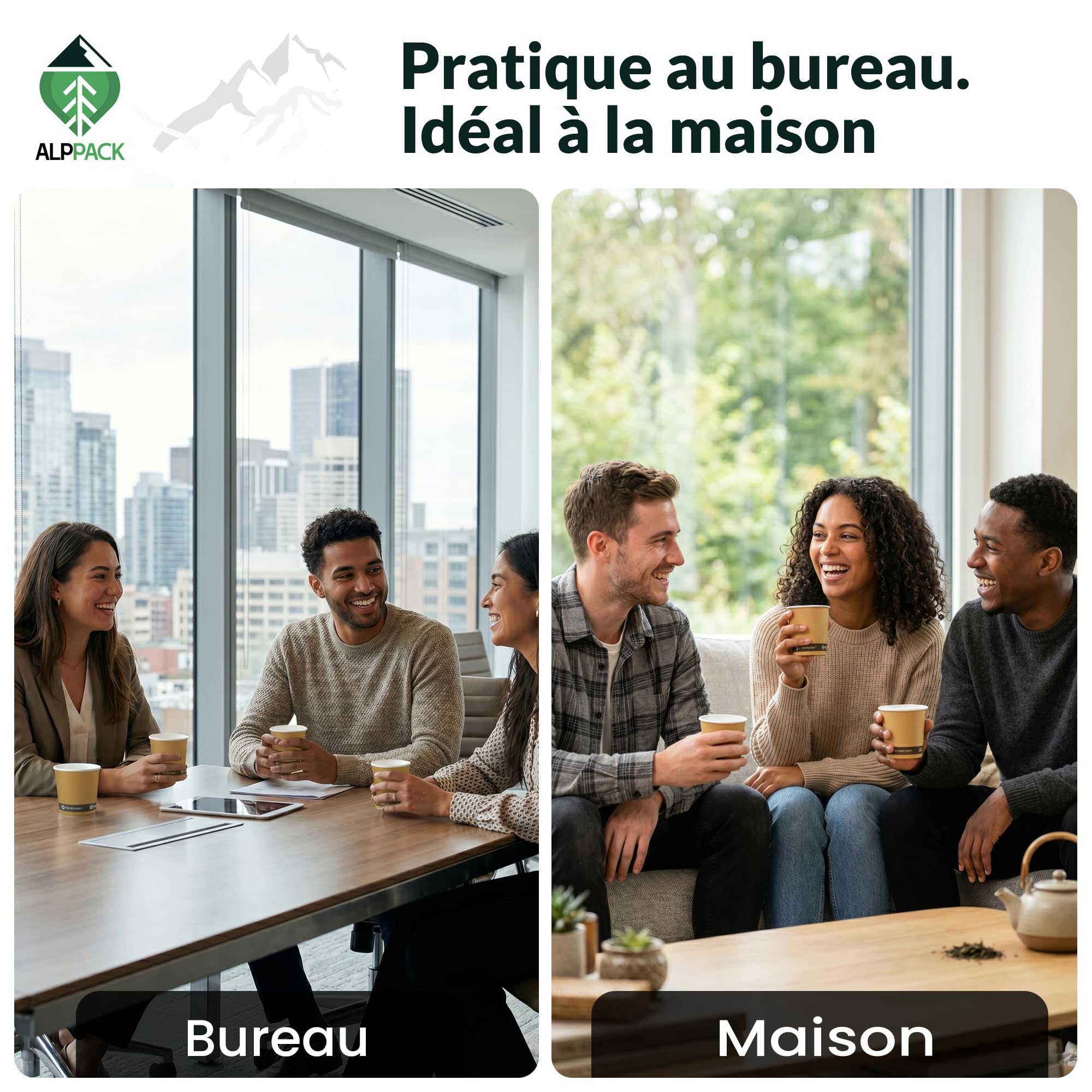 Lot de 1000 Gobelets Jetables en Carton Kraft 4 oz / 12 cl – Tasses à Café Jetables pour Espresso et Café Court, Résistants à la Chaleur, Idéals pour Professionnels, Bureaux et Événements