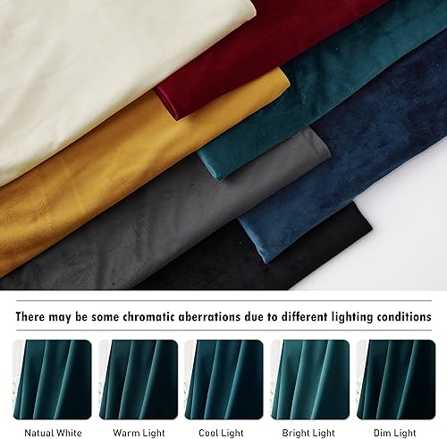 Miniatura 7 de RYB HOME - Juego de 2 paneles de cortinas de terciopelo, supersuaves y duraderas, para oscurecer la habitación, con pestaña trasera, eficiencia