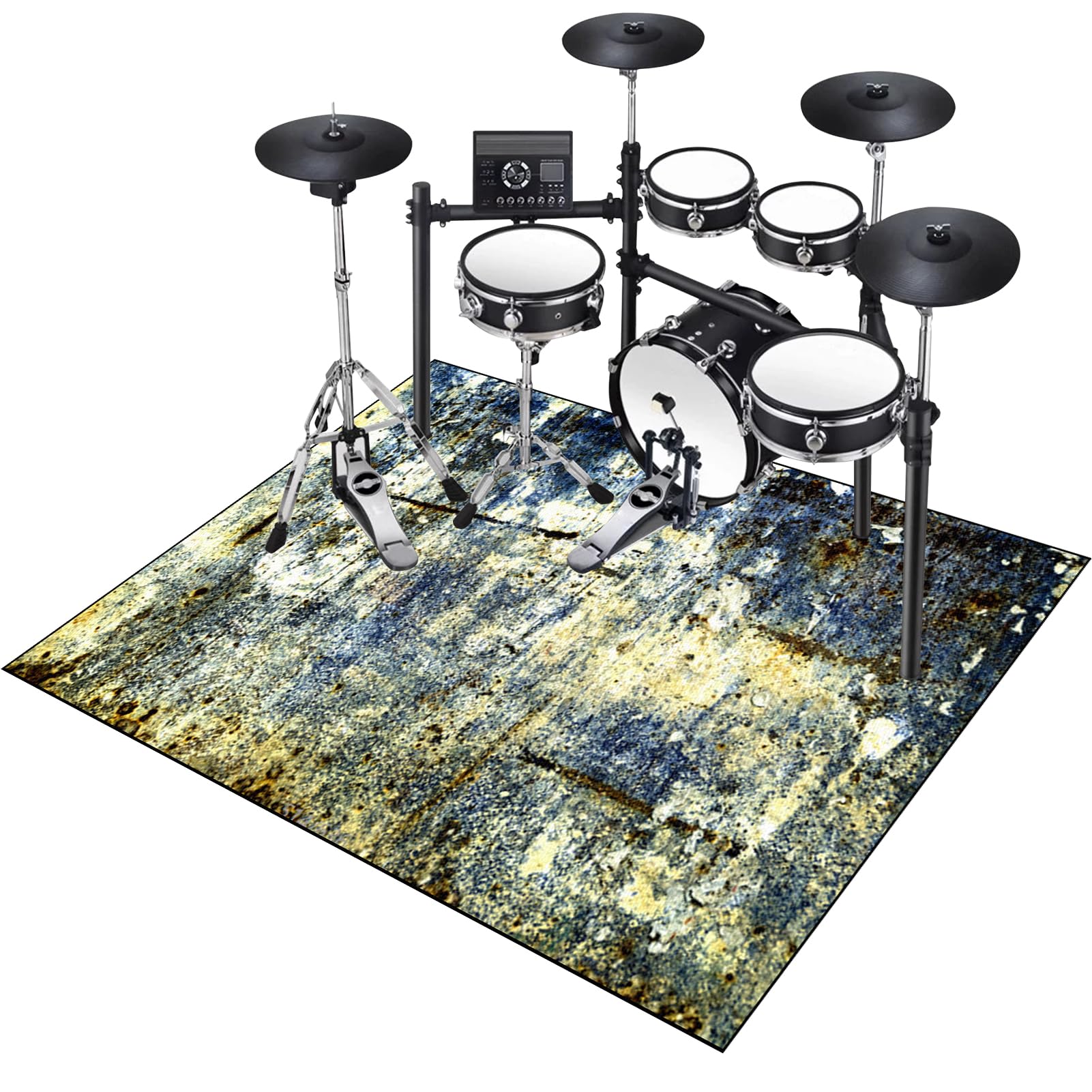 180 x 160 cm Schlagzeugteppich Drum Teppich, Elektrisches Schlagzeug Teppich Teppiche, rutschfeste Trommel Teppiche, Professioneller Schallschutzmatte, Antivibrationsmatte Drumteppich