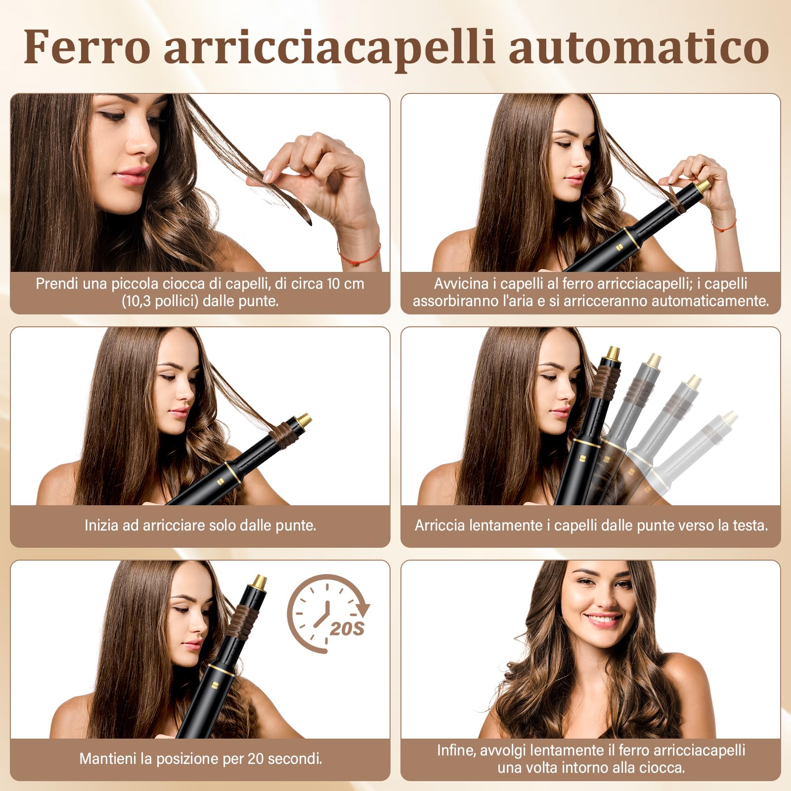 5 in 1 Air Styler, Asciugacapelli Ionico, Spazzola Asciugacapelli, Arricciacapelli Automatico, Spazzola Lisciante per Ricci, Volume e Look Lisci a Casa, Ogni Giorno e in Viaggio | Styling per capelli