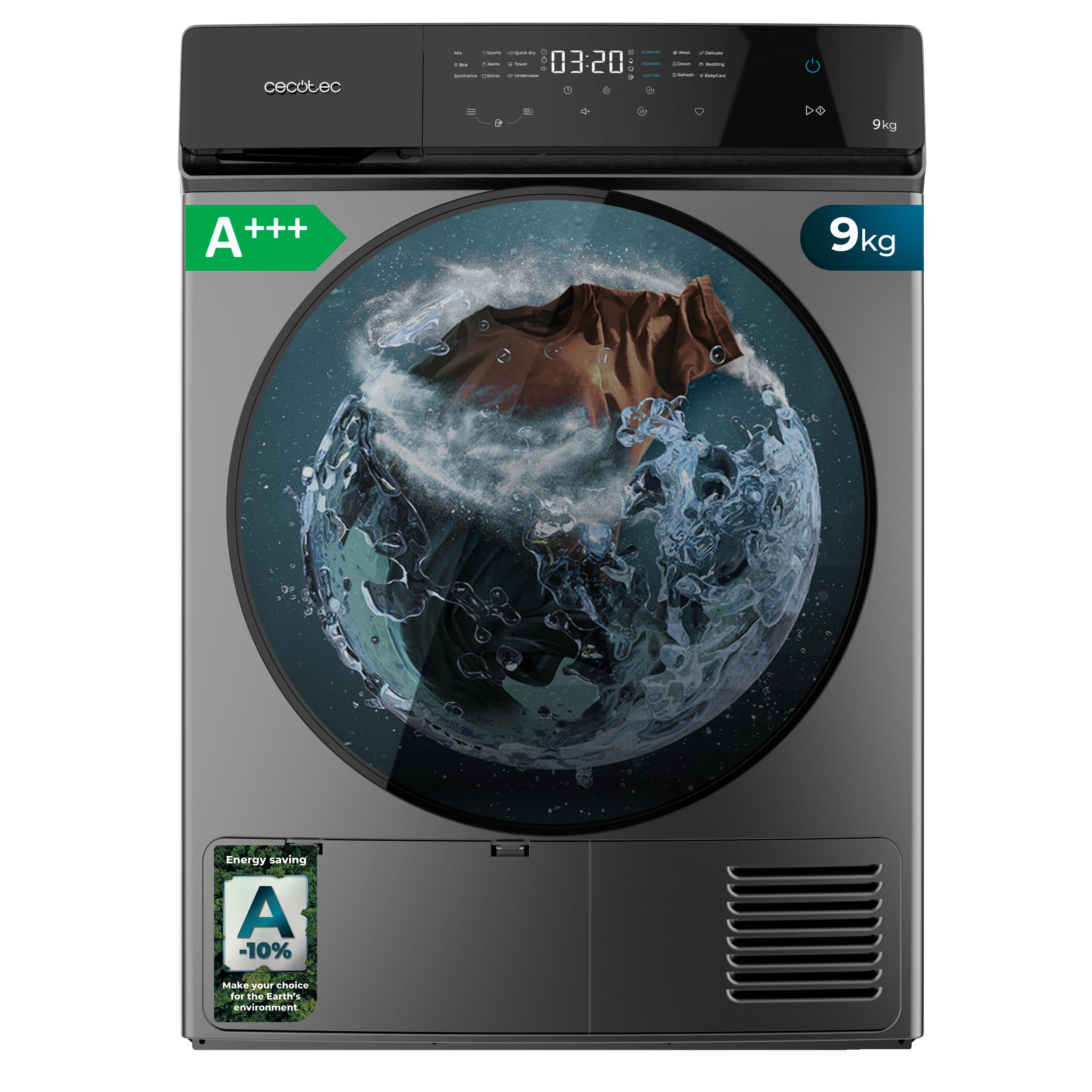 Cecotec Sèche-linge à Pompe à Chaleur 9 kg Bolero DressCode Dry 9400 Inverter St
