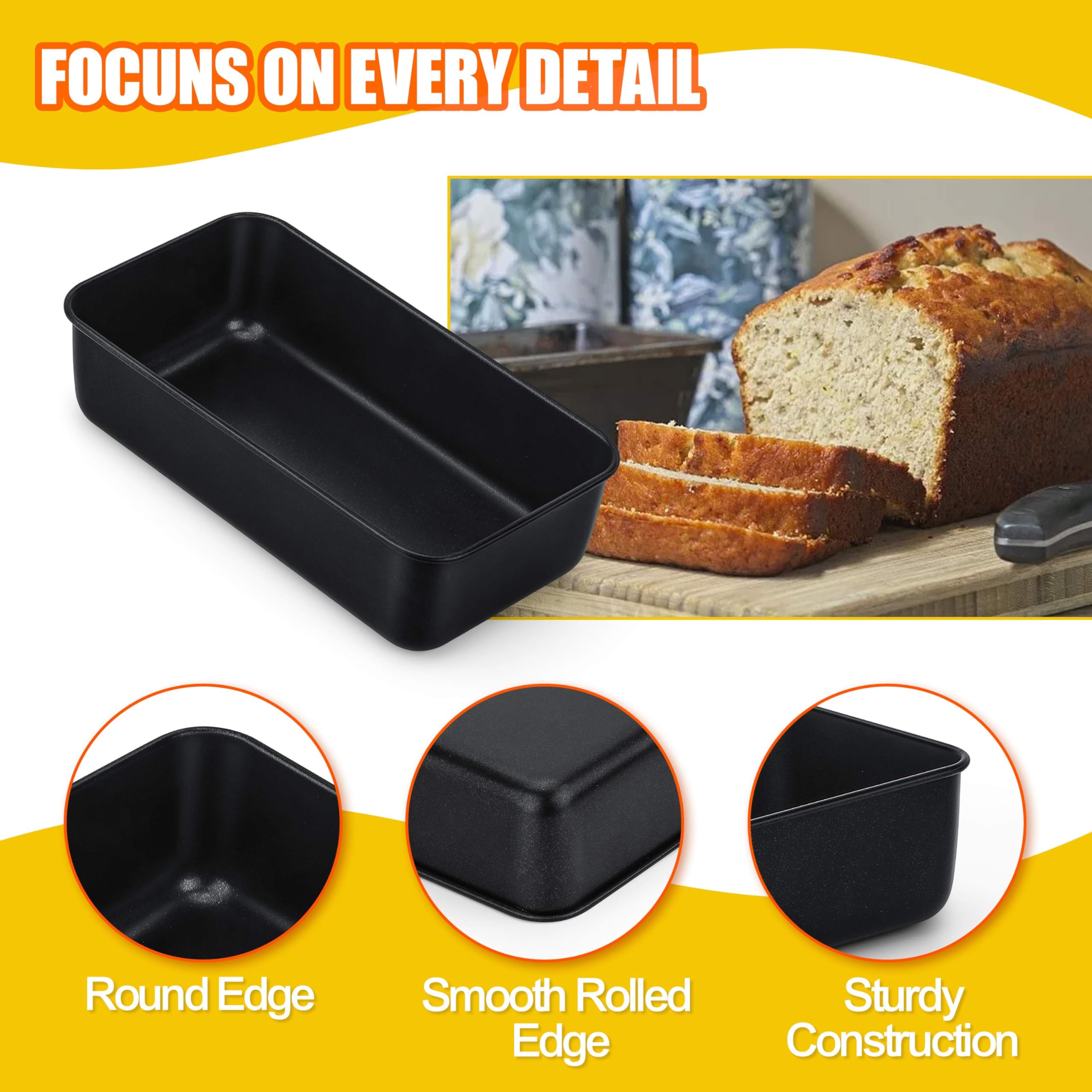 Herogo Moule à pain rectangulaire en acier inoxydable de 0.9 kg pour la cuisson (23x12x6 cm), moule à pain banane pour toast, pain, gâteau, lasagnes Herogo Moule à pain rectangulaire en acier inoxydable de 0.9 kg pour la cuisson (23x12x6 cm), moule à pain banane pour toast, pain, gâteau, lasagnes