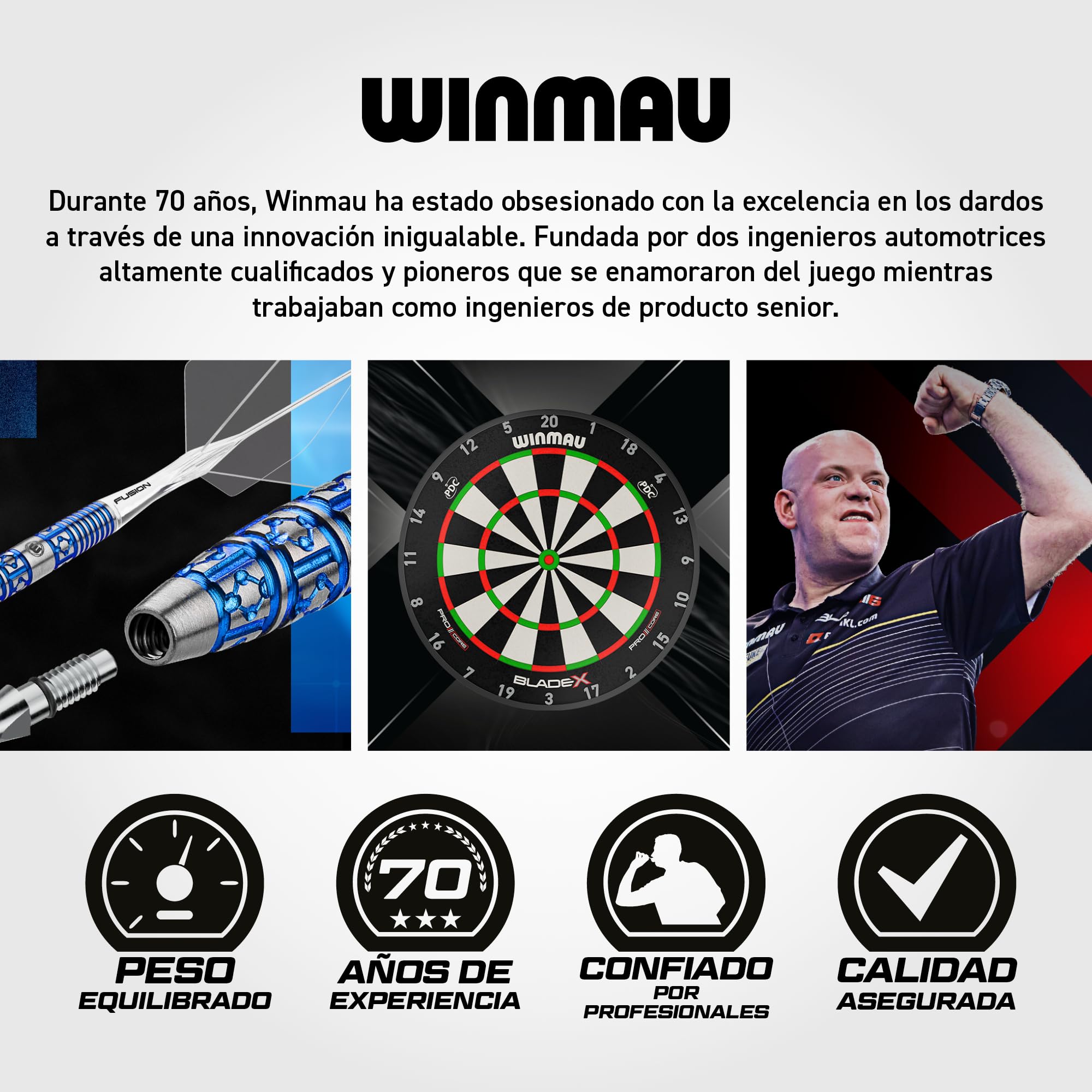 WINMAU Joe Cullen Special Edition - Juego de dardos de acero profesional de 22 g, 90% tungsteno, con vuelos y cañas