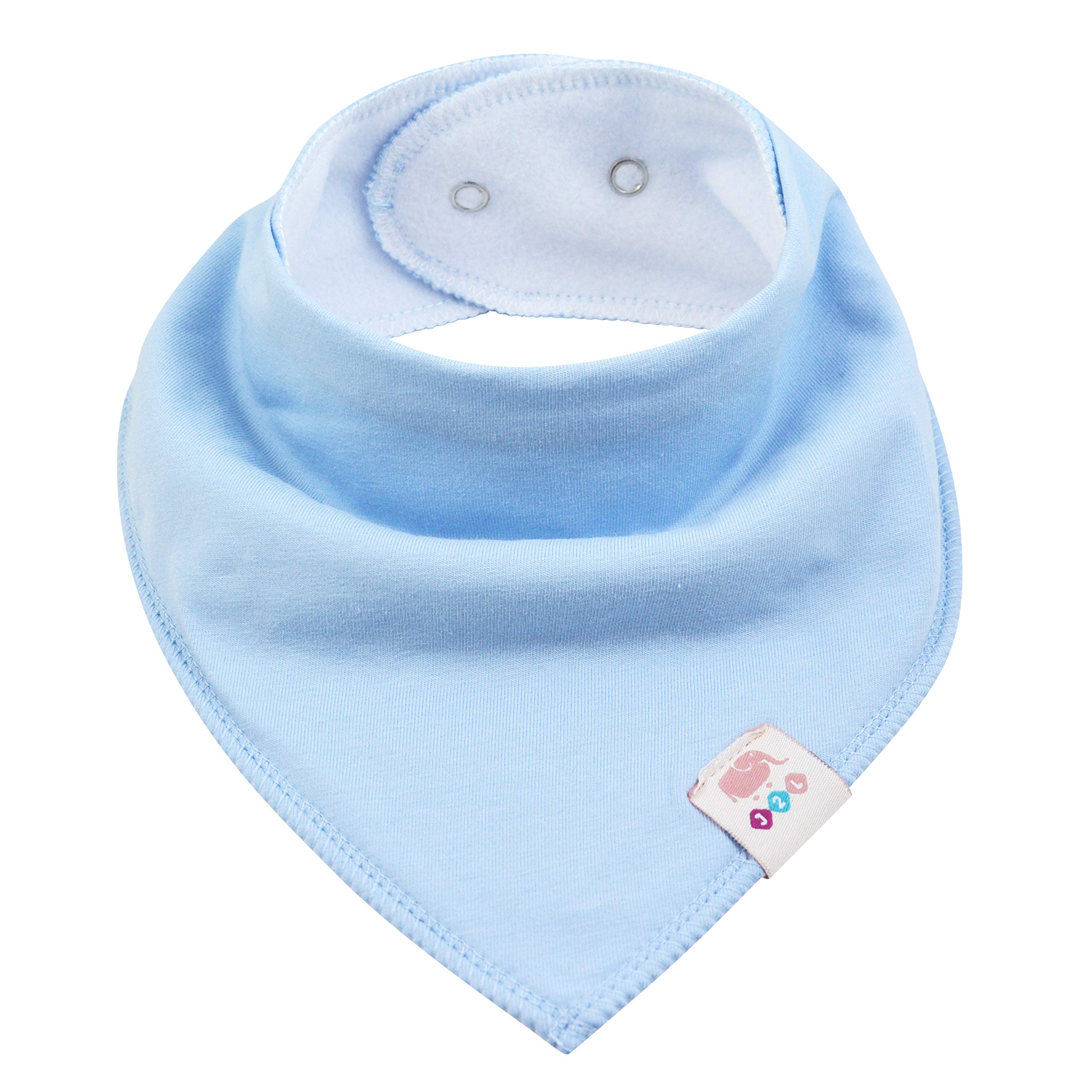 M.M.C. Set de 8 bavoirs triangulaires unis en coton avec boutons-pression réglables pour bébé garçon et fille
