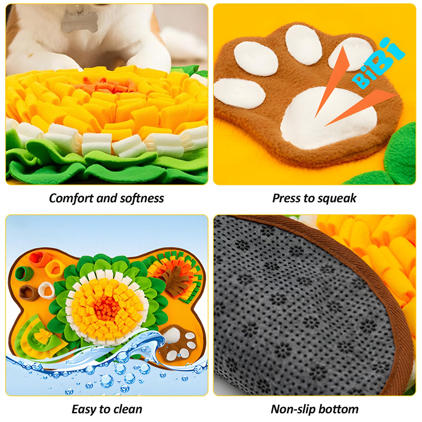 SupRovare Snuffle Mat for Dogs, Interactive Washable Slow Feeder Mat, Durable Pet Enrichment Toy for Puppies & Cats - Image 2