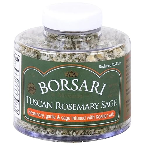 Borsari Nueva mezcla de sal sazonada de romero y salvia toscana Condimentos gourmet con hierbas y especias Condimento totalmente natural para