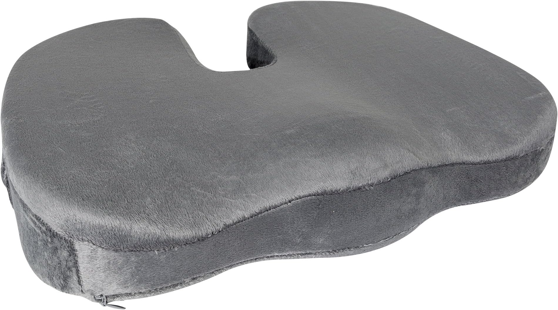 JIDA Orthopedic Comfort Memory Foam Seat Cushion, Non-Skid Bottom, Office Chair Wheelchairs and Car Seat Pads, for Coccyx Lower Back Support, to Relieve Back & Tailbone Pain and Sciatica (Grey)