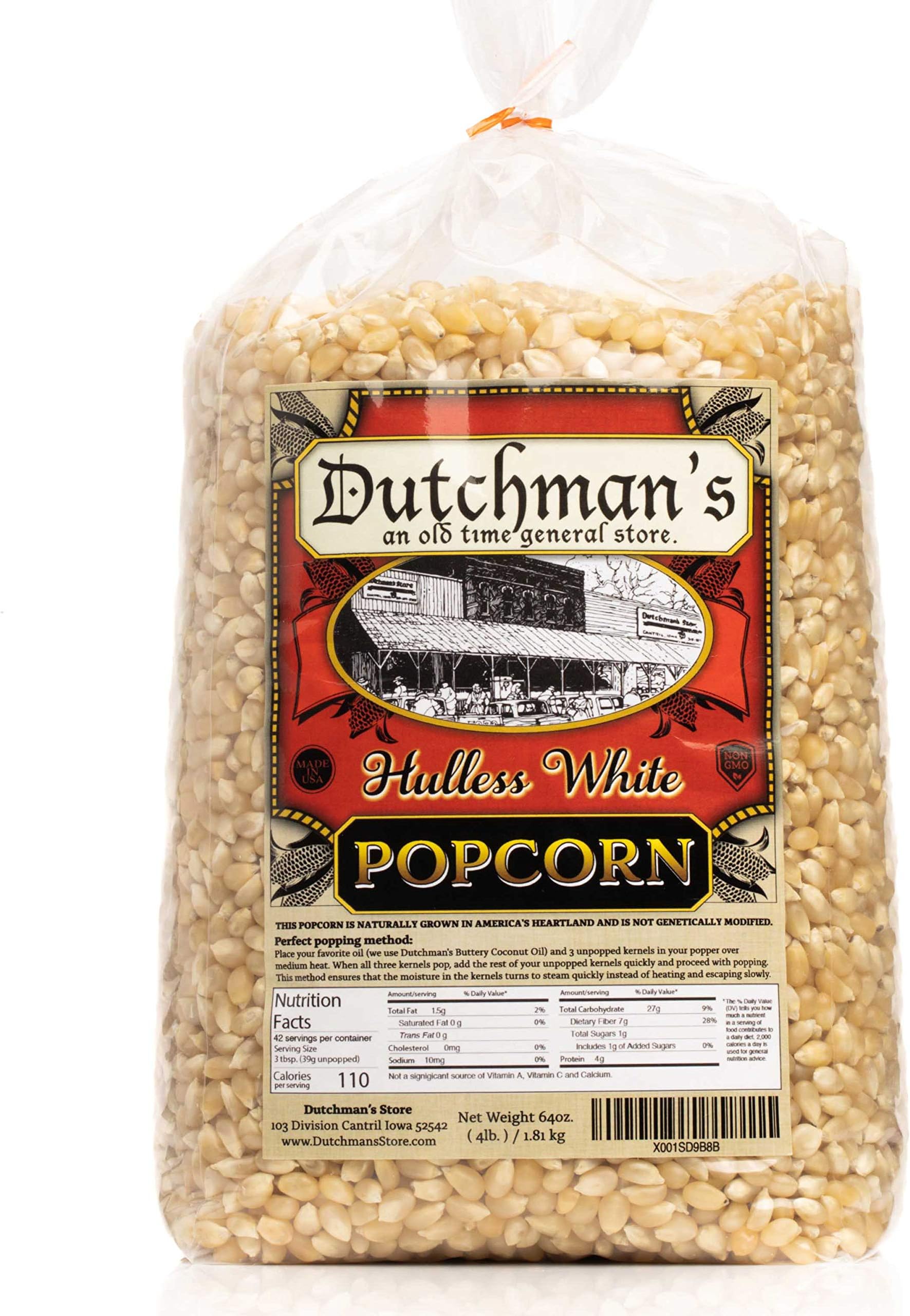 White Popcorn: Medium Popcorn Kernels for Popping in Microwave, Stovetop - Non GMO and Gluten Free Gourmet Popping Corn - 4 Pound Refill Bag