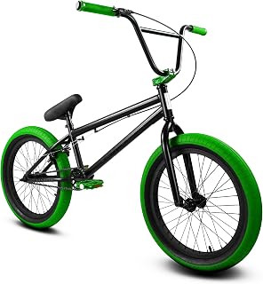 Elite BMX Bicycle 20” & 16" Freestyle Bike - Stealth and Peewee Model (Two Tone Black Green, 20")
