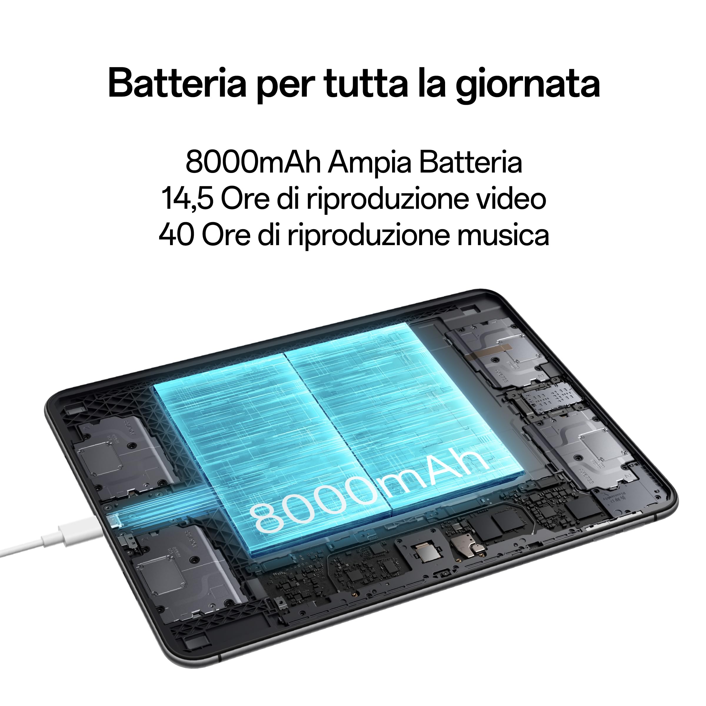 OPPO Pad Neo LTE+Wifi Tablet, Display ReadFit 11.4” 90HZ LCD 2.4K, 8000mAh, RAM 16GB (8+8)+ROM 128GB (Esp1TB), Fotocamera 8MP, Selfie 8MP, [Versione Italiana], Space Grey