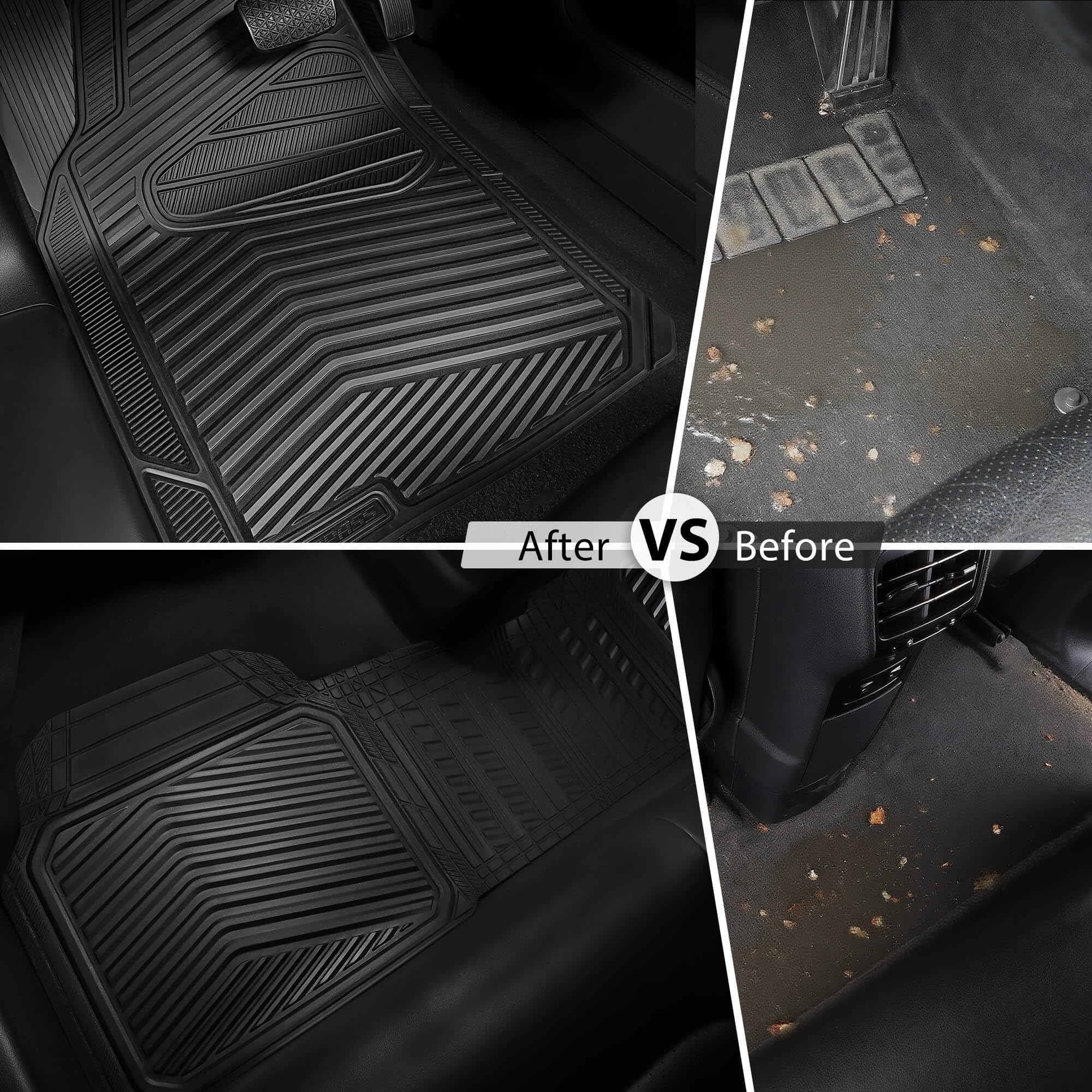 CAR PASS Rubber Car Mats Waterproof Car Floor Mats All Weather Car Mat Full Set 3 Piece Automotive — view 6