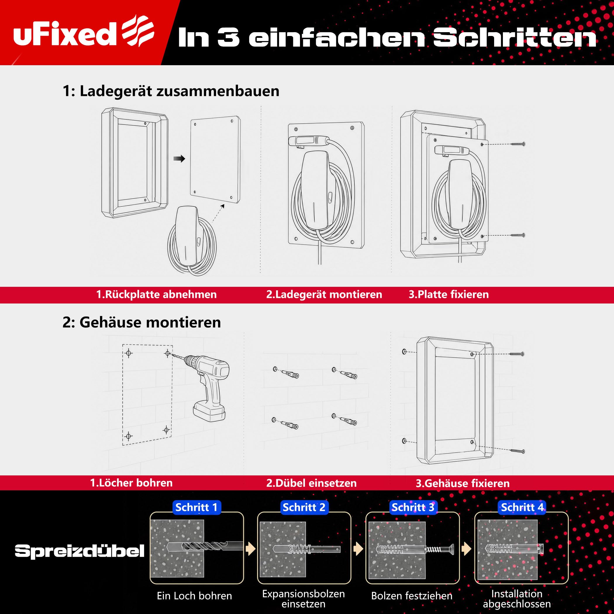 Weißer EV-Ladestation Schutzkasten – Wetterfest, Mit Schloss & Sichtfenster, Kompatibel mit Tesla Wall Connector & Wallbox Pulsar Plus, Einfache Montage